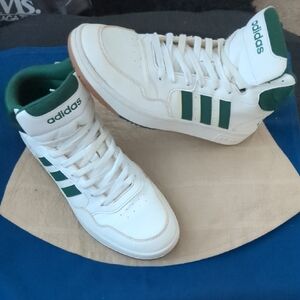 Adidas White and Green High-Tops NWOT Size 10.5 Men's NOW ONLY $48